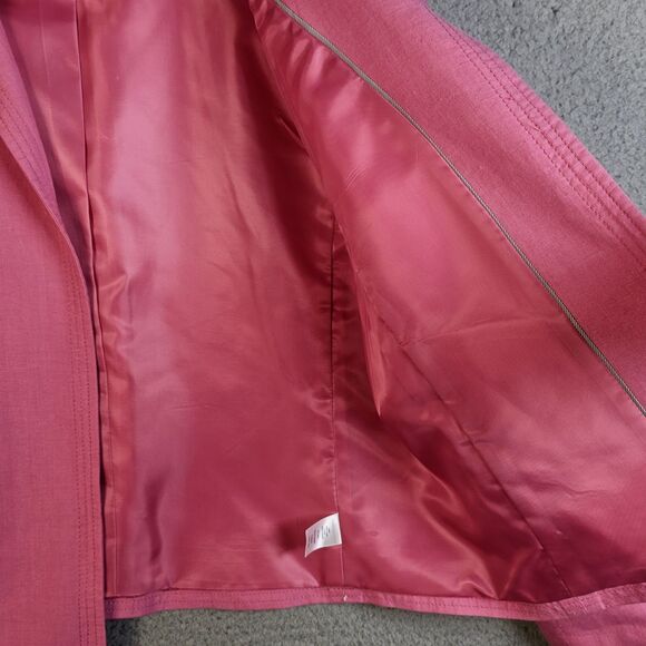 Talbots Womens Blazer 10 Pink Linen Open Classic Work Career Lined Pockets - Picture 9 of 16